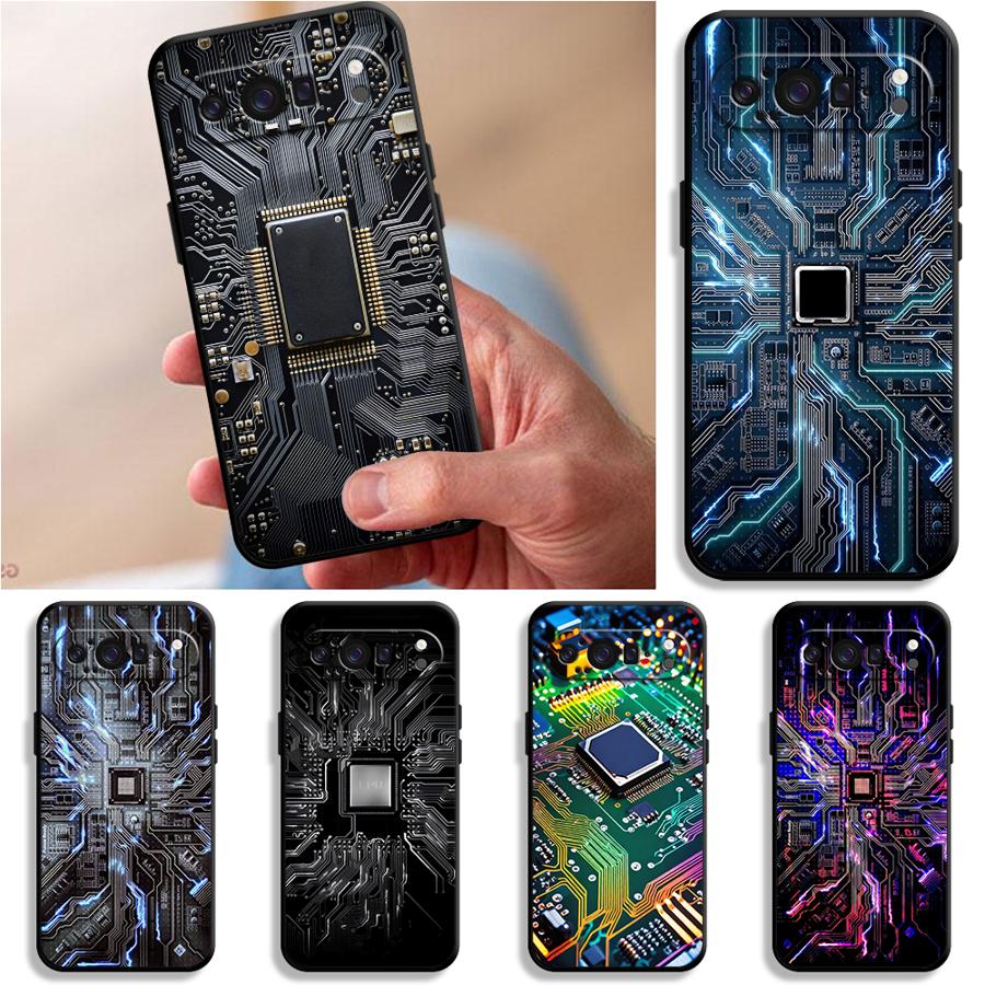 Google Pixel 9 - Retro Circuit Board Funda Phone Cover